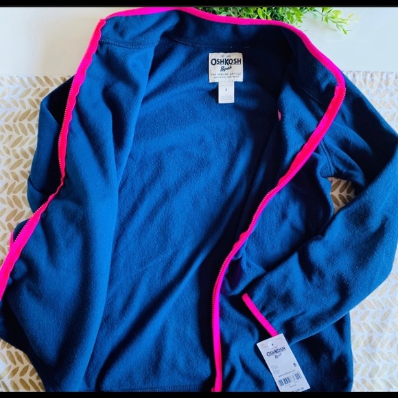 OshKosh Girls Zip Up Fleece — NWT Size 8 - Picture 2 of 2